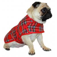 Cosipet 14" Red Tartan Dog Coat